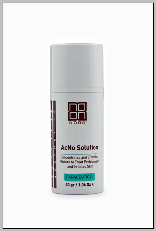 AcNo Solution. The concentrated and effective mixture of antibacterial substances is used to treat problematic and irritated skin.